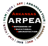 ARPEA (now ArPEL) logo listing member institutions: Arkansas State University; Arkansas Tech University; Harding University; Henderson State University; John Brown University; Southern Arkansas University; University of Arkansas; University of Arkansas, Little Rock; University of Arkansas, Monticello; and University of Central Arkansas